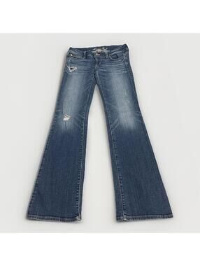 Women’s American Eagle Slim Boot Medium Wash Jeans Ripped Size 4 Regular